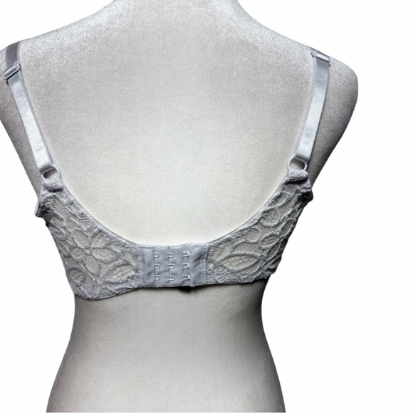 Rene Rofe Lace Wireless Bra Set of 2 White Peach 36DD Padded Plunge NWOT - Picture 5 of 8